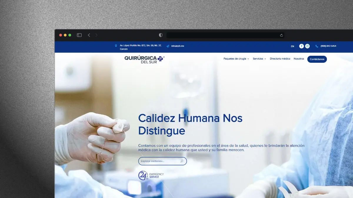Diseño web de Quirurgica del Sur | Webiflow